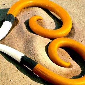 8 Gauge Polymer Foxtail Earrings for Stretched Lobes, Fox Earrings